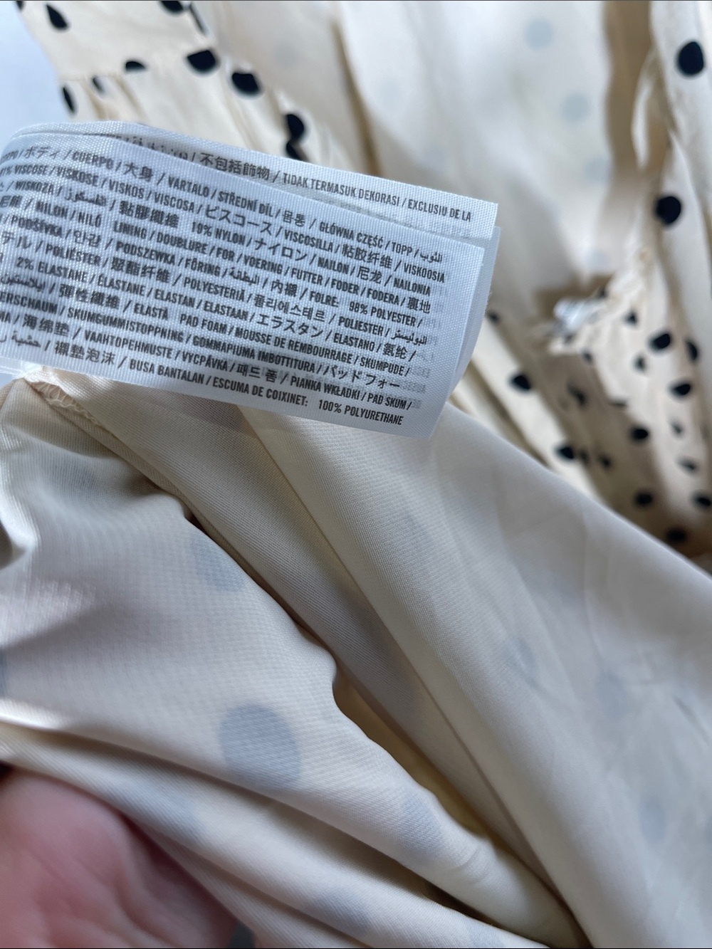 Abercrombie & Fitch Cream Maxi Dress with Black Polka Dot - Picture 7 of 8